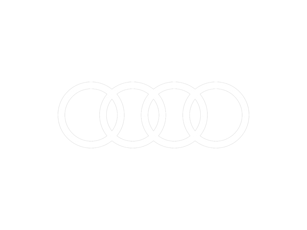 Audi logo on a white background.